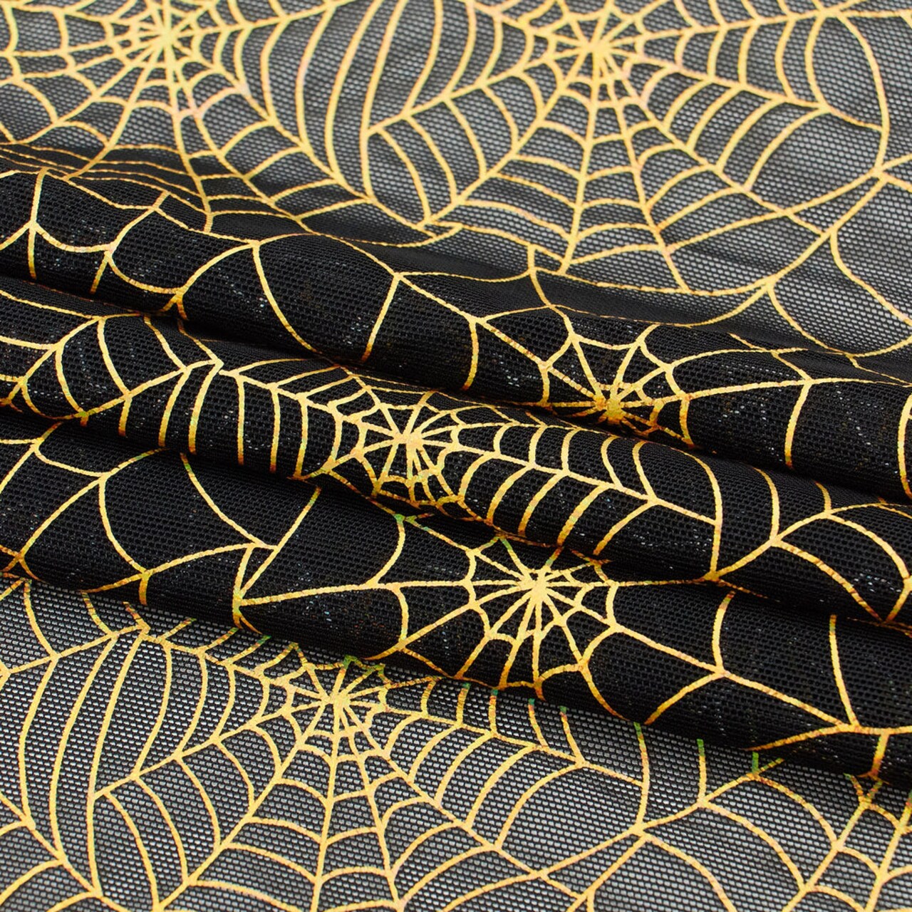 1 Yard 36" x 60" Spiderweb Foiled Mesh Spandex Fabric 100 GSM
